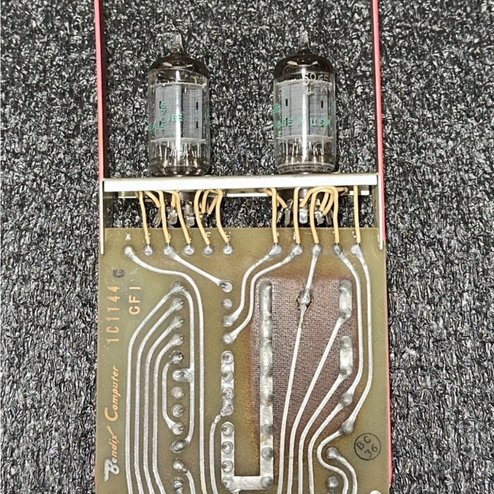 Bendix G-15 Computer “CF-1” Cath Foil red handle Board with two 5965 Tubes